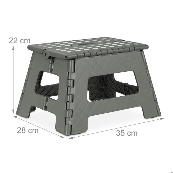 Tabouret Marche-Pied Deux Niveaux Jusqu'à 120 Kg - Blanc/Rouge, Stable Et Antidérapant