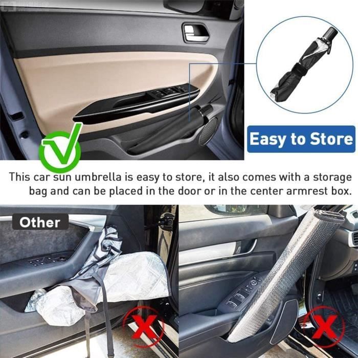 Pare-soleil Pour Pare-brise Voiture 145x82 Cm - Pliable, Avec Mémoire De Forme, Protection UV Et Chaleur