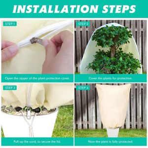 2 Bâches Anti-Gel Plantes 120x180 Cm – Polaire Respirante Avec Zip & Cordon