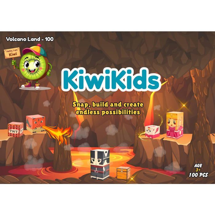 KiwiKids 100 Blocs De Construction Magnétiques Zomblock – Jouet Montessori STEM – Aimants Sécurisés – Cadeau Créatif Filles Garçons Dès 3 Ans