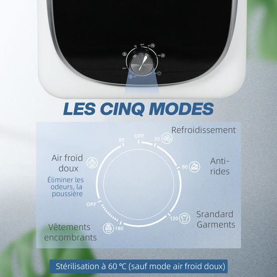 Sèche-linge à évacuation HOMCOM 4 Kg - 800 W, 5 Modes, Cuve Inox - Compact Pour Appartement, Maison, Camping-car