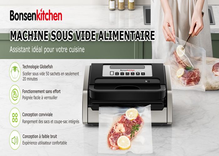 Achine à Eballer Sous Vide Pour Alients Avec Aspiration Puissante, Odes Alients Secs Et