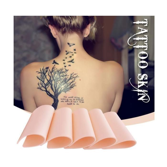 Kit Entraînement Tatouage : 3 Peaux Synthétiques + 20 Feuilles Papier Transfert - Pour Débutants Et Pros