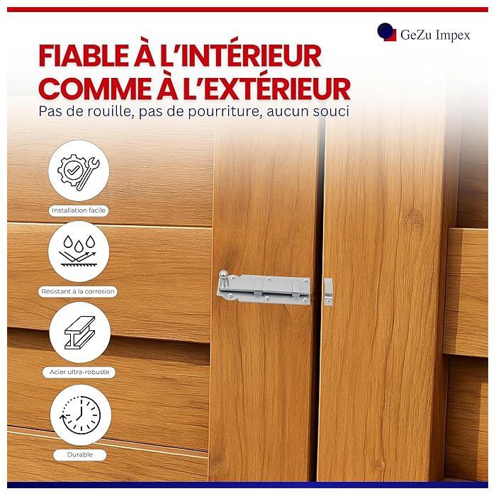 Verrou à Pêne Rond 100/16 – Fermeture De Porte Costaude, Robinet-vanne Jaune Zingué, Signé KeyMet