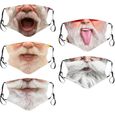 5pc bouche pour la protection contre la poussière masque facial masque drôle masque d'impression de noël j960-0
