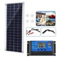 Kit Panneau Solaire 100W + Contrôleur de charge solaire 100A pour Charge la Batterie 12V de Camping-car/Bateau/Caravane-0
