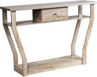 RELAX4LIFE Table de Console d'Entrée - Tiroir et 3 Compartiments de Rangement - 120 x 30 x 81,3 CM - Charge Max 60 KG - Gris