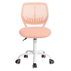 FurnitureR Chaise de Bureau Ergonomique en Hauteur réglable et pivotante avec Assise en Tissu sans accoudoir, Rose Pale