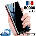 KREKCO®Batterie Externe portable 50000mah charge rapide power bank, batterie chargeur mobile pour tous les téléphones - Noir
