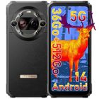 Blackview BL9000 Pro Téléphone Portable Incassable 5G (12+24)Go+512Go 6.78" Double Écran 120Hz 50MP Android 14 NFC - Noir