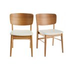 Miliboo - Chaises scandinaves en bois clair et blanc (lot de 2) SHELDON