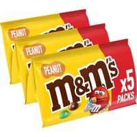 LOT DE 8 - M&M's : Cacahuètes enrobées de chocolat 5 x 45 g