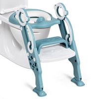 Siège de Toilette pour Enfants Pliable Hauteur Réglable Poids 75KG avec Coussin Amovible et Doux - COSTWAY