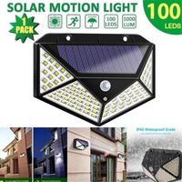 1pcs Applique murale solaire extérieure étanche à 100 LED avec 3 modes d'éclairage par capteur de mouvement