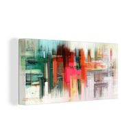 MuchoWow - Tableau sur Toile - Paysage - 80x40 cm - Abstrait Peinture à l'huile - Multicolore