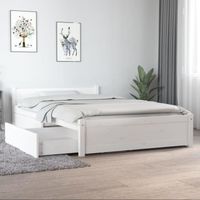 Cadre de lit avec tiroirs FYDUN - Blanc - 120x190 cm - Classique - Intemporel