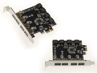 Carte contrôleur PCIe 4 PORTS USB3 (USB 3.0 5G) - HIGH POWER 8A avec Chipset NEC D720201