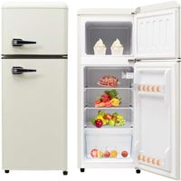 Réfrigérateur congélateur haut - 2 portes 92 L (28+64) - L 41cm x H 105cm - blanc crème