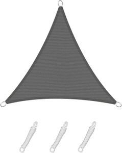 VOILE D'OMBRAGE 3x3x4,25m Gris Voile d‘ombrage Triangle, HDPE Tria