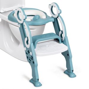 hauteur réglable siège de toilette pour enfants trainer pour pot 56 x 33,5 cm Réducteur WC pour enfants avec échelle pliable pot antidérapant rose siège de toilette avec coussin souple 