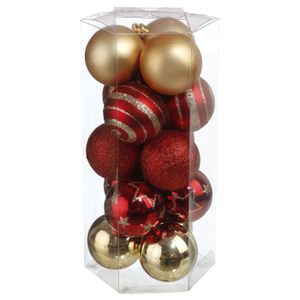 Boule De Noel Rouge Et Or