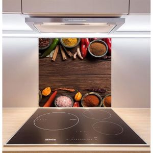 Crédence De Cuisine Verre Trempé 60x65 Cm – Style Noir Sombre Mat, Protection Hotte Anti-Graisse ALLboards