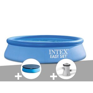 PISCINE Piscine autoportée - INTEX - Easy Set 2,44 x 0,61 m - Filtre à cartouche - Bleu