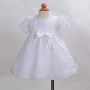 ROBE DE CÉRÉMONIE Robe de Baptême Avec Cap pour bébé (fille)  Blanc