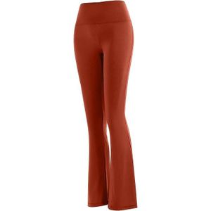 PANTALON DE SPORT Femmes décontracté été Solide élastique Taille Haute Pantalon Mince Yoga Sport Pantalons décontractés brun