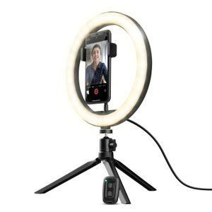 Lampe à poser GENERIQUE 10 pouces selfie ring light avec trépied et support  de téléphone portable dimmable led