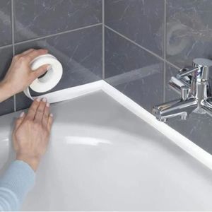 Bande d’étanchéité de baignoire, joint de douche de salle de bain adhésif  imperméable à l’eau ruban adhésif de bain bande d’étanchéité auto-adhésive