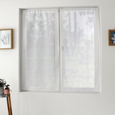 Voilages à Passants Luminea – Paire Blanche 60x160 Cm – 100% Polyester – Oeko-Tex – Idéal Pour Salon Ou Chambre