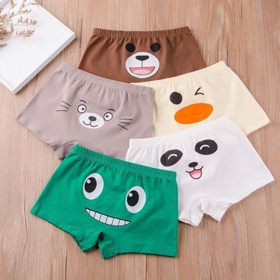 Lot De 5 - Boxer Garçon Culotte Enfants Slip Animaux Mignons