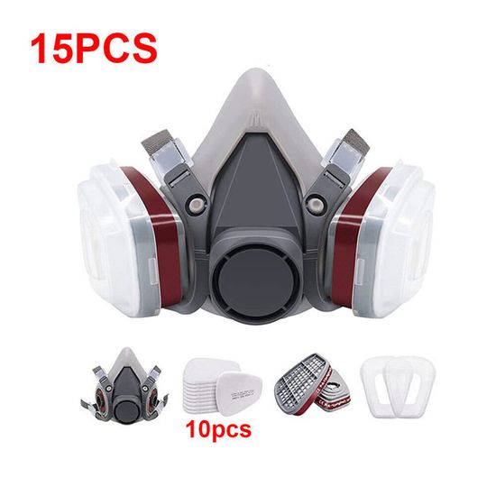 Masque Respirateur Demi-visage Pour Peinture Aérosol – Avec Filtres, Silicone, Blanc, Taille Unique, Générique
