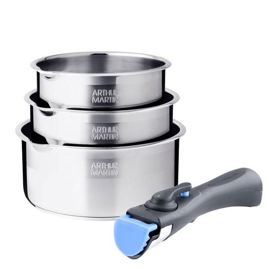 Casseroles Inox Manche Amovible Lot De 3 Casseroles Inox Manche Amovible Arthur Martin Am3456 14 Lot de 3 casseroles inox manche amovible Arthur Martin AM3456