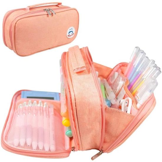 Trousse à Crayons Imprimée Basket EJFICAHG - Cuir PU, 20x6,3x6,3 Cm, Pour école, Maquillage, Rangement