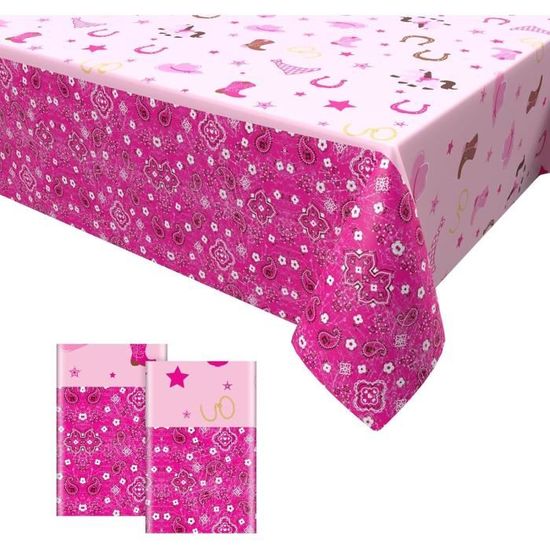 Nappe Rectangulaire Plastique Nappe En Plastique Irisé Brillant, 2 Pièces Nappe De Fête, Nappes Nappe Rose