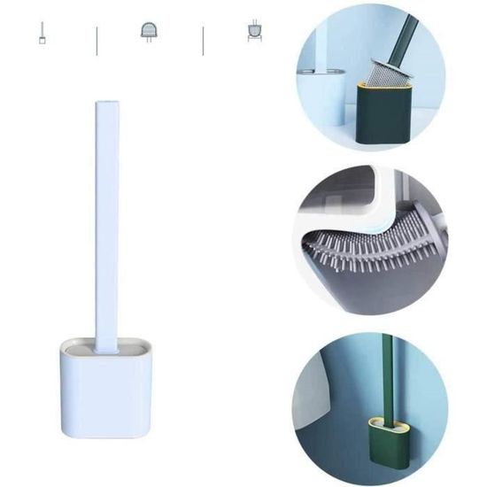 Brosse WC Plate en Silicone avec Support en INOX-A Suspendre ou Poser Au Sol-Balai  Flexible Et Souple-sans Rayures-Nettoyage [~209] - Cdiscount Bricolage