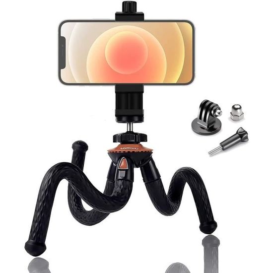 Trépied Flexible Pour Téléphone Avec Télécommande Bluetooth - Mini Trépied De Voyage - Pieds Réglables 360° - Compatible Smartphones, GoPro - 7