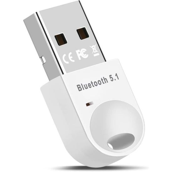 Dongle Bluetooth 5.0 USB – Clé Bluetooth Pour PC, Portée 20 M, Compatible Windows 11/10/8/7, Pour Casques, Souris, Enceintes