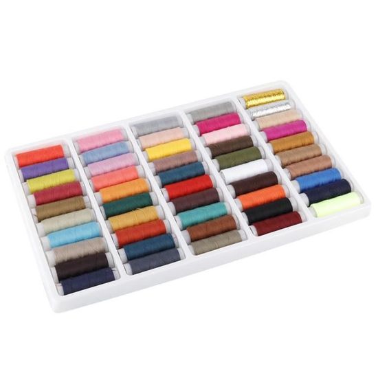 39 Bobines Fils à Coudre, 39 Couleurs Fils De Machine à Coudre En Polyester Pour Broderie Et