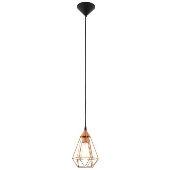 Lampe pendante couleur cuivre Eglo Tarbes D17,5 cm