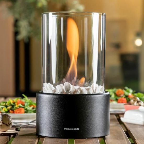 Cheminée de Table au bioéthanol Noir - NAIZY - Typ C - Décorative et sans odeur - Bricolage
