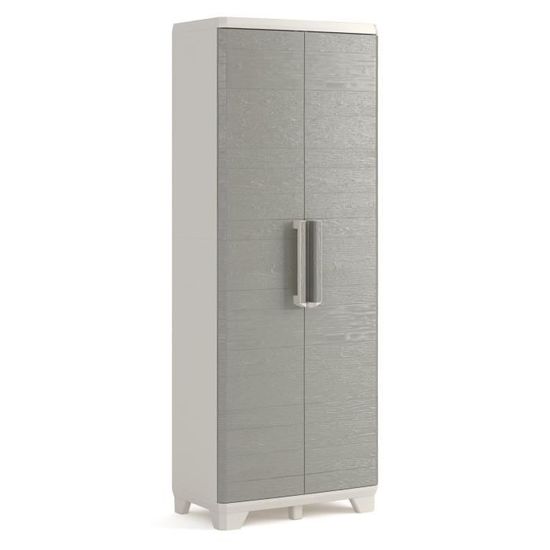 KETER ARMOIRE UTILITAIRE WOOD GRAIN, Beige / Sable, 68 x 39 x 182 cm