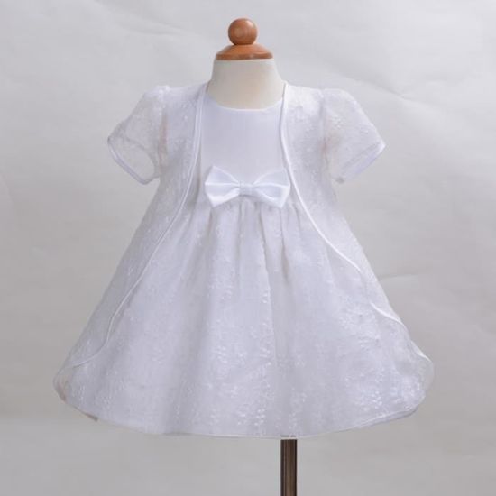 Robe de Bapteme Avec Cap pour bebe fille Blanc Blanc Cdiscount Pret a Porter