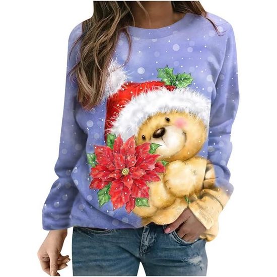 Pull De Noël Femme - Lilas - Rigolo - Hiver - Drole Lilas - Prêt-à-Porter