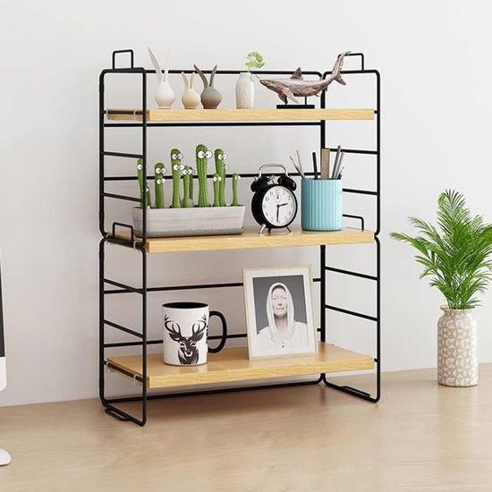 Bibliothèque De Bureau Avec Tiroirs Diy Multifonctionnelle - TRAHOO - Blanc - 4 étagères
