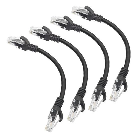 4 Câbles Ethernet Cat5e 0.5ft RIIEYOCA - RJ45 Haute Vitesse Cuivre Pur