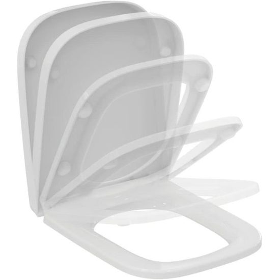 Ideal Standard Abattant WC Tesi – Noir Mat UltraFin – Frein De Chute – Déclipsable – Fixations Incluses – Modèle Authentique T3527V3