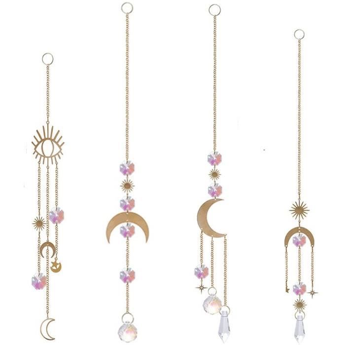 Lot De 4 Carillons à Vent Montgolfière - 110 Cm - Décoration Colorée Pour Jardin, Balcon, Terrasse - 4